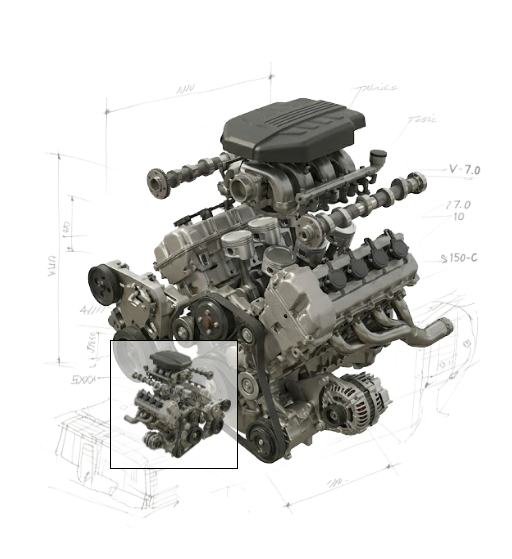 Car Engine Components 3D Demo